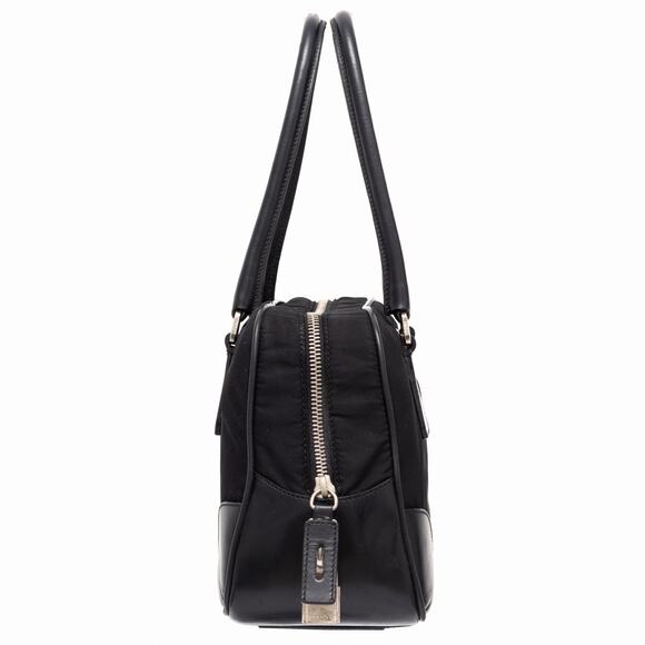 PRADA Tessuto Nylon Triangle Logo Bauletto Bag Black Vintage Y2K RARE - Picture 4 of 15